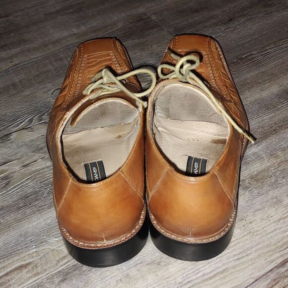 Stacy Adams tan leather alligator texture dress shoes Sz 10.5 - Picture 4 of 7